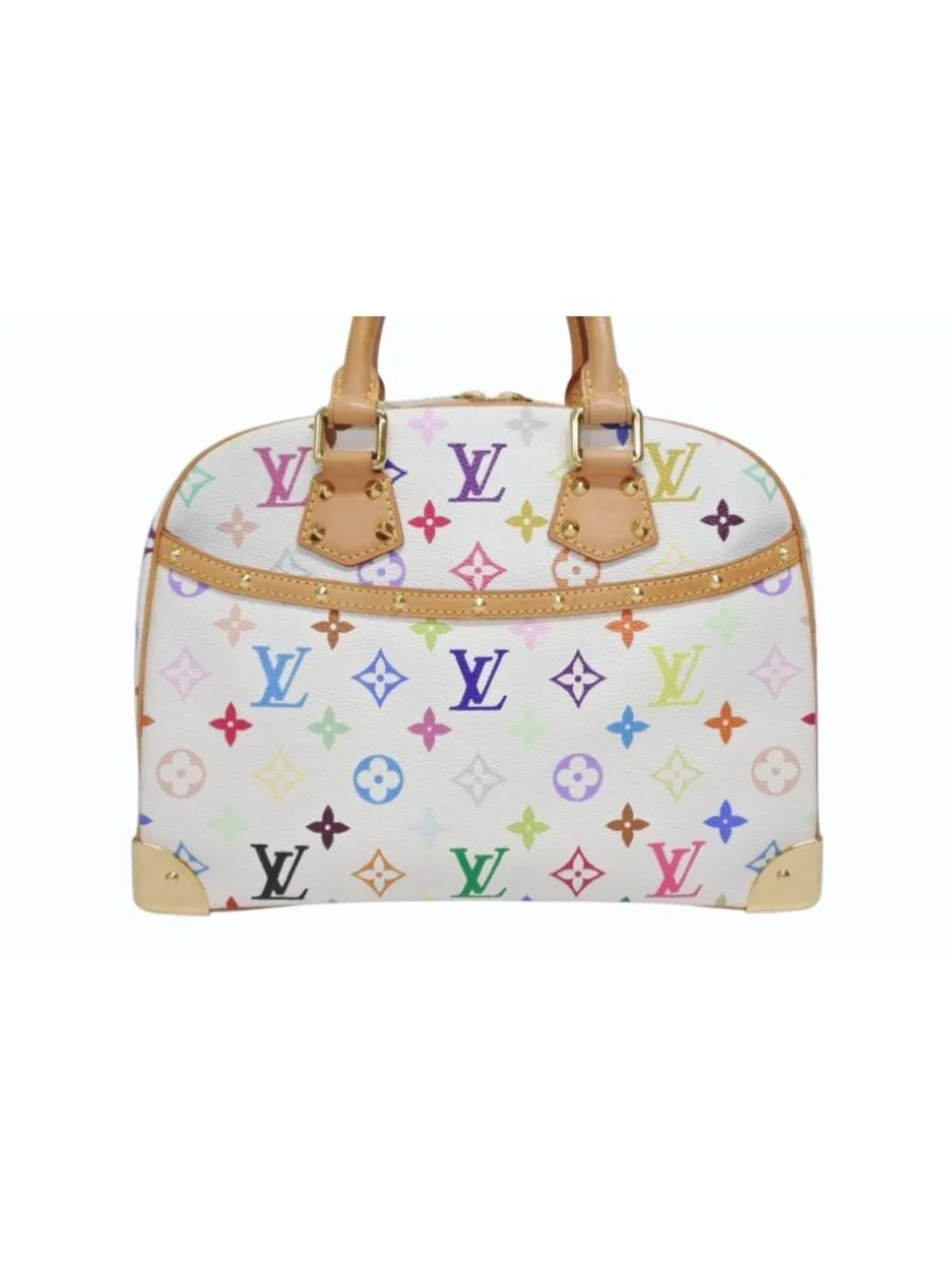 Louis Vuitton Handbag Takashi Murakami White Multicolor Gold
